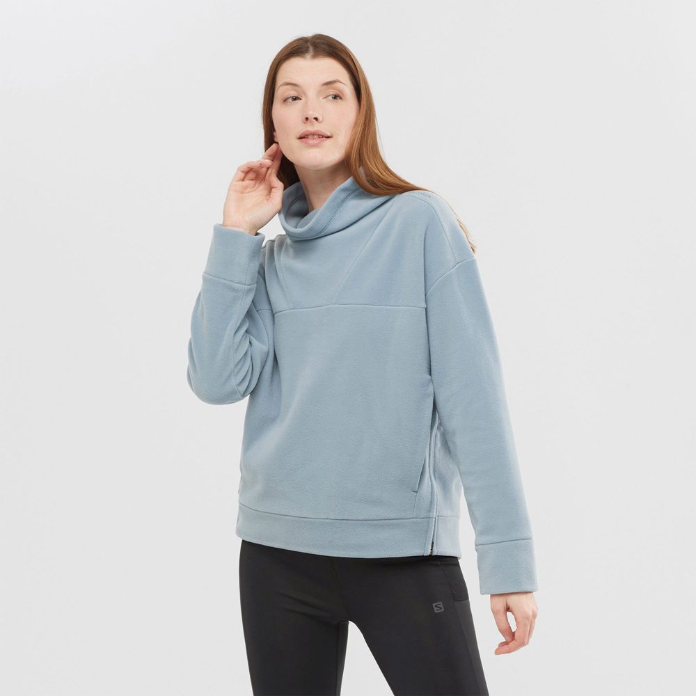 Salomon Israel OUTLIFE MIDLAYER W - Womens Pullover - Ashley Blue (MBAC-71052)